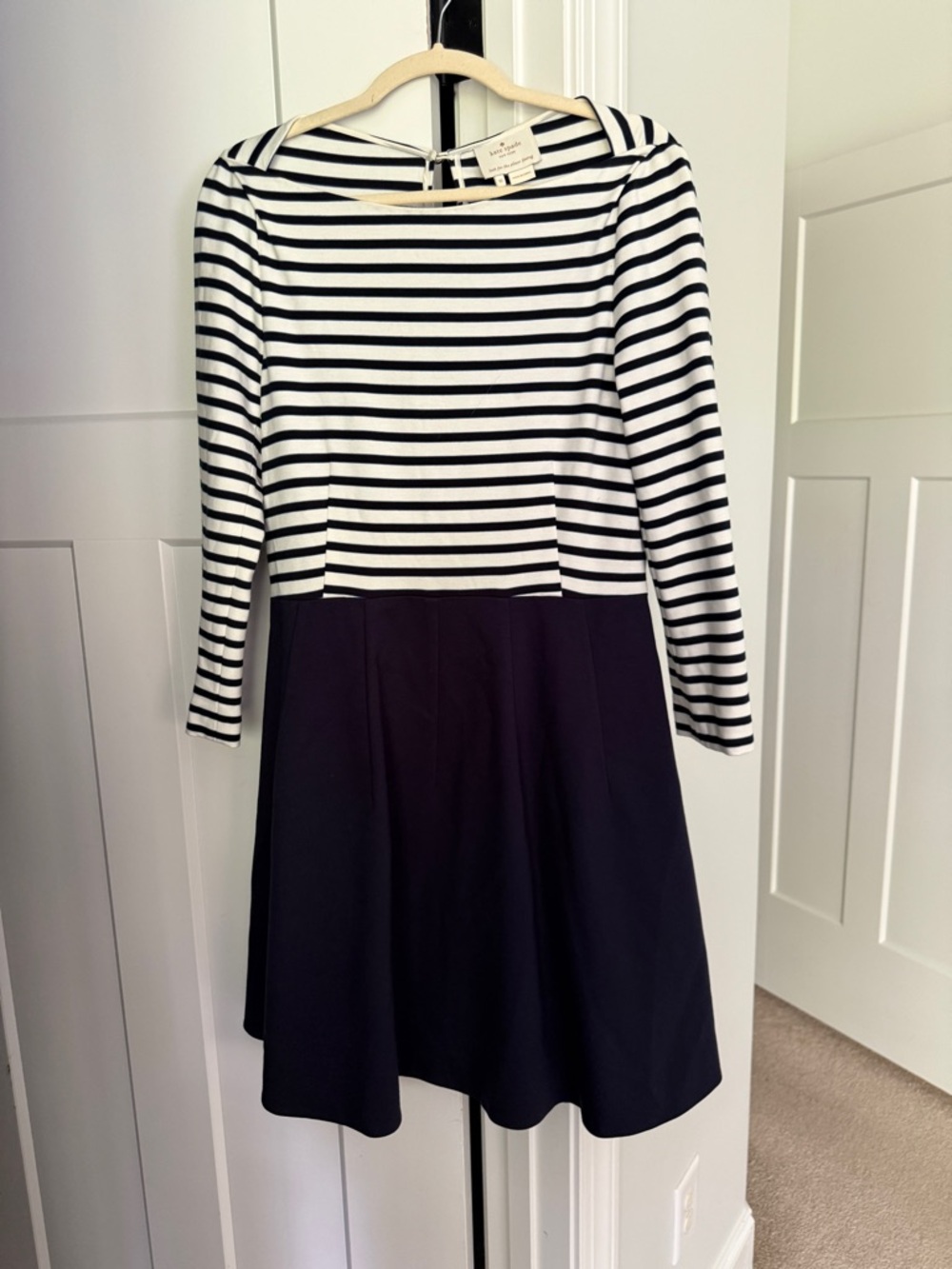 Kate Spade Striped Navy‎ White Fit Flare Dress